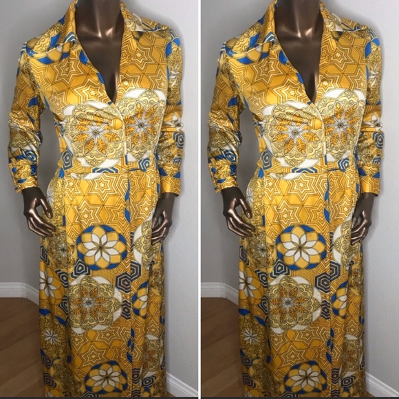 Vintage Dresses & Skirts - Vintage polyester gorgeous geometric print dress